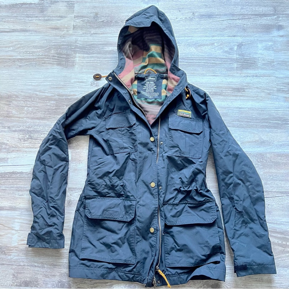 L.L. Bean Navy Utility Jacket with Camo Lining